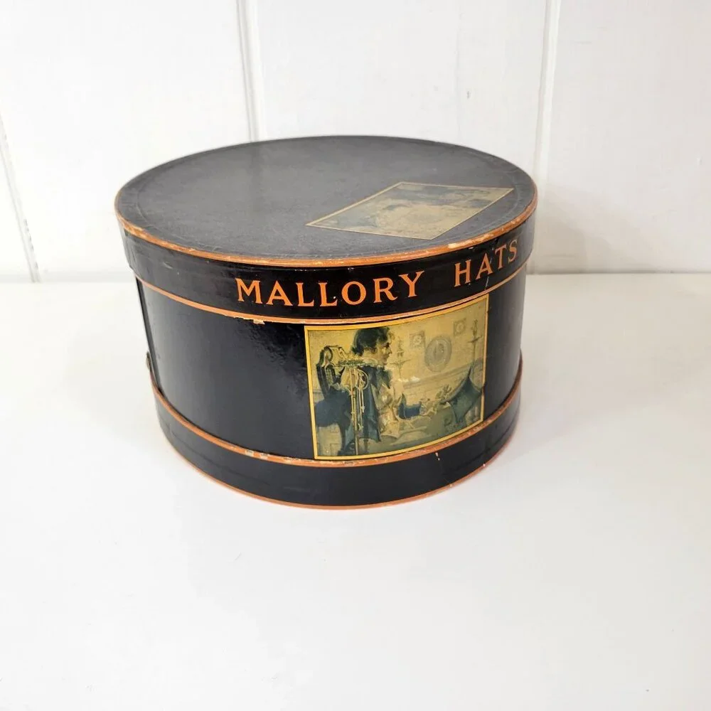 Vintage Paper Hat Box Mallory Hats - Picture 2 of 9